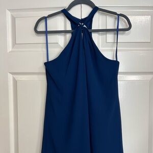 Naked Zebra Womens Navy Blue Mockneck Sleeveless Dress Size Medium NWOT